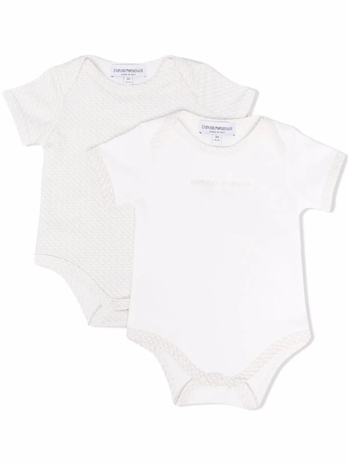 Emporio Armani Kids ロゴプリント コットン セット2枚組 ボディスーツ - 画像1