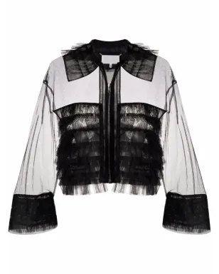 Maison Margiela シアー チュール ボンバー ジャケット - ブラック - サムネイル1