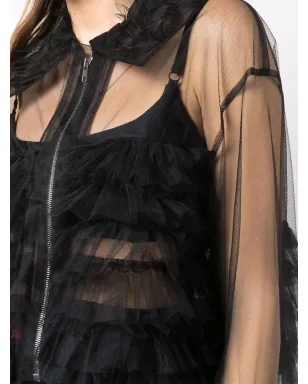 Maison Margiela シアー チュール ボンバー ジャケット - ブラック - サムネイル5