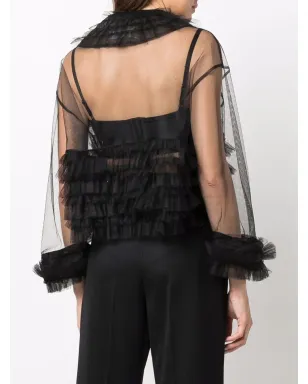 Maison Margiela シアー チュール ボンバー ジャケット - ブラック - サムネイル4