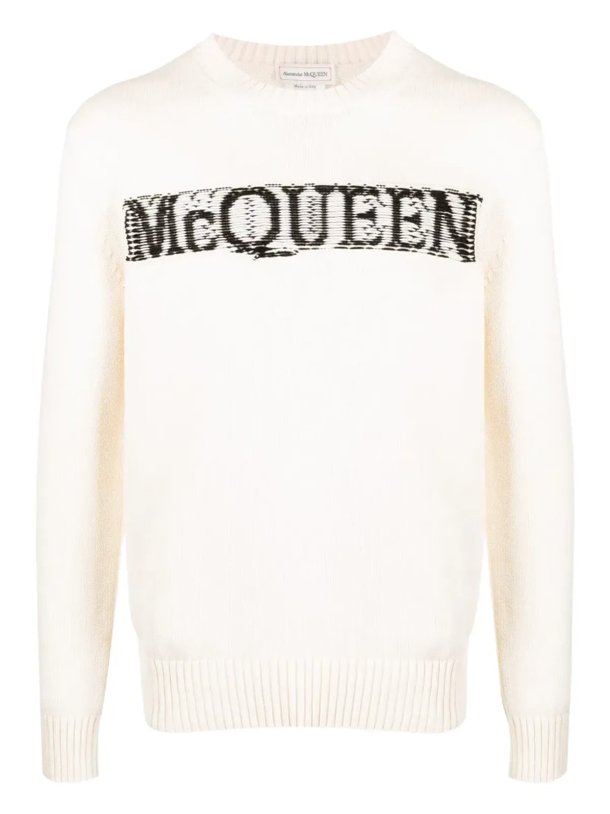 Alexander McQueen インターシャニット ロゴセーター - 画像1