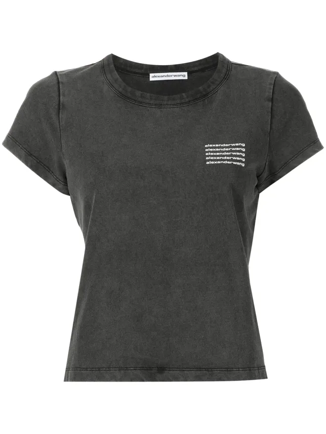 Alexander Wang Alexander Wang アシッドウォッシュ ロゴTシャツの商品画像