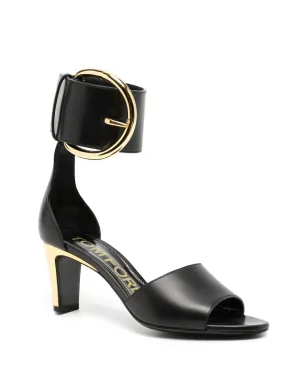 TOM FORD バックル付きアンクルストラップサンダル（ブラック） - サムネイル2