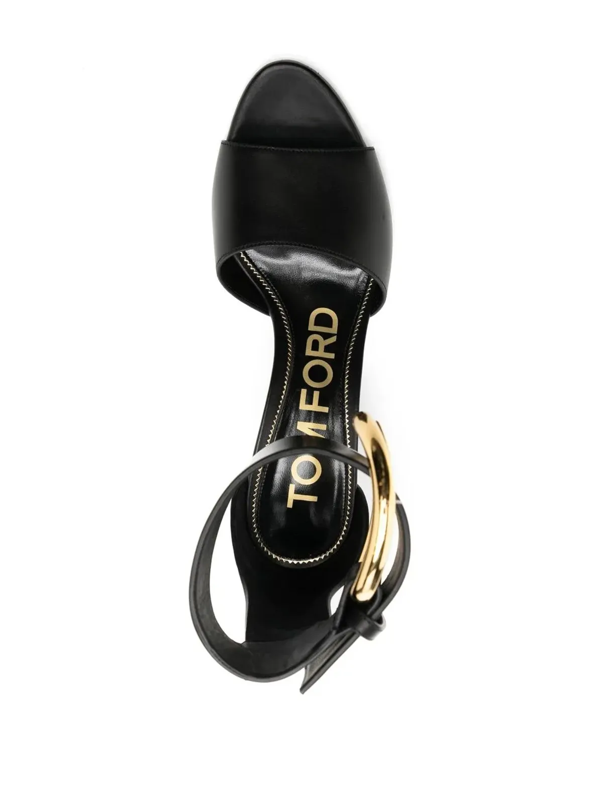 TOM FORD バックル付きアンクルストラップサンダル（ブラック） - 画像4