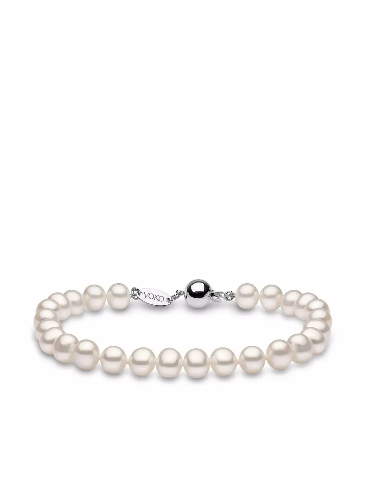 Yoko London 18Kホワイトゴールド クラシック 6mm 淡水パール ブレスレット - シルバー - 画像1