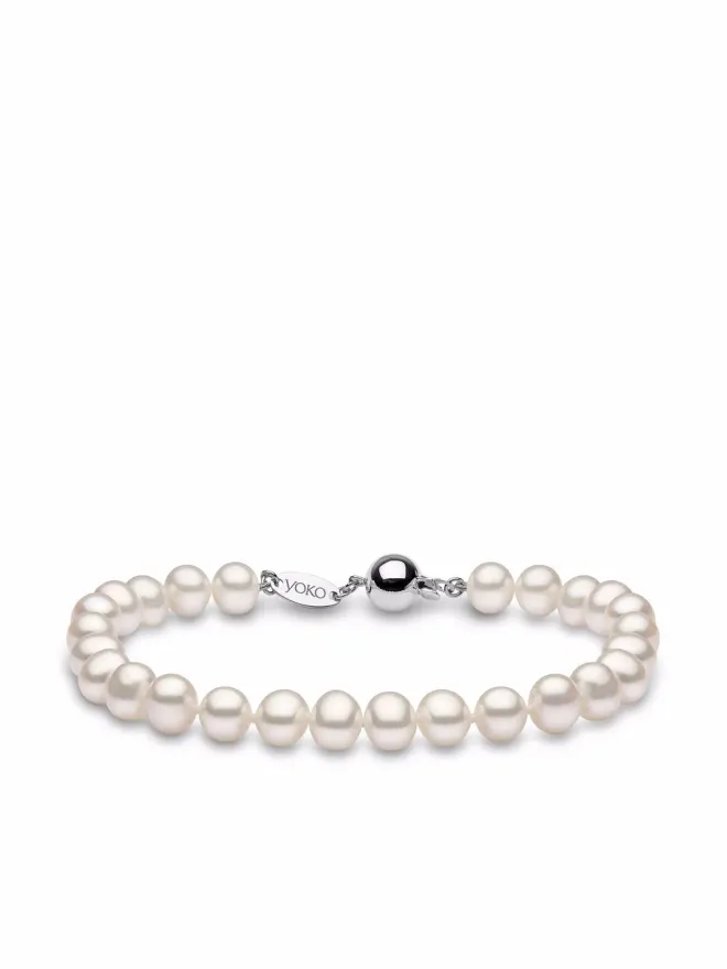 Yoko London Yoko London 18Kホワイトゴールド クラシック 6mm 淡水パール ブレスレット - シルバーの商品画像