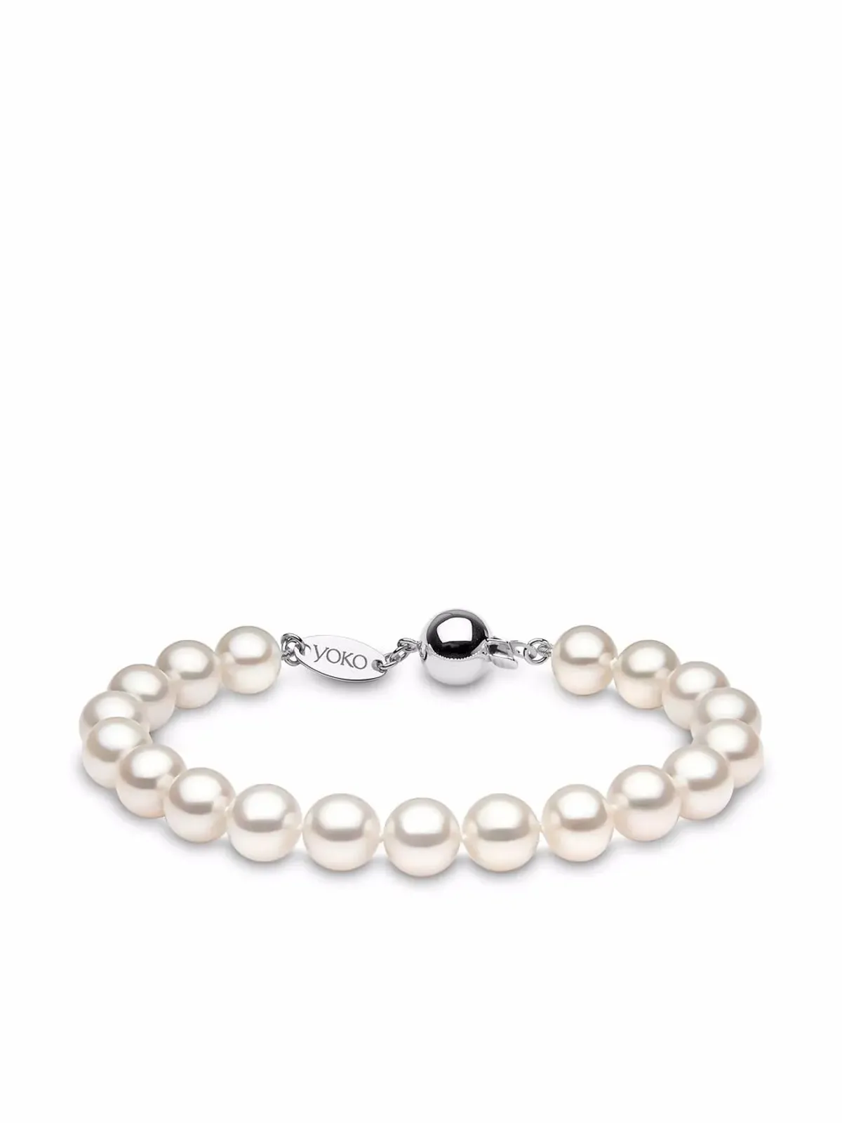 Yoko London 18Kホワイトゴールド クラシック8mm淡水パール ブレスレット - 画像1