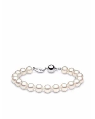 Yoko London 18Kホワイトゴールド クラシック8mm淡水パール ブレスレット - サムネイル1
