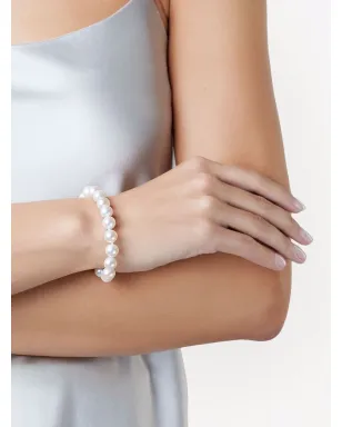 Yoko London 18Kホワイトゴールド クラシック8mm淡水パール ブレスレット - サムネイル2