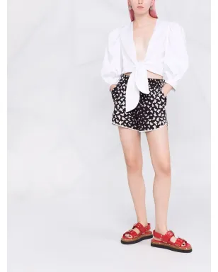 RED Valentino バタフライプリント シルクショーツ - サムネイル2