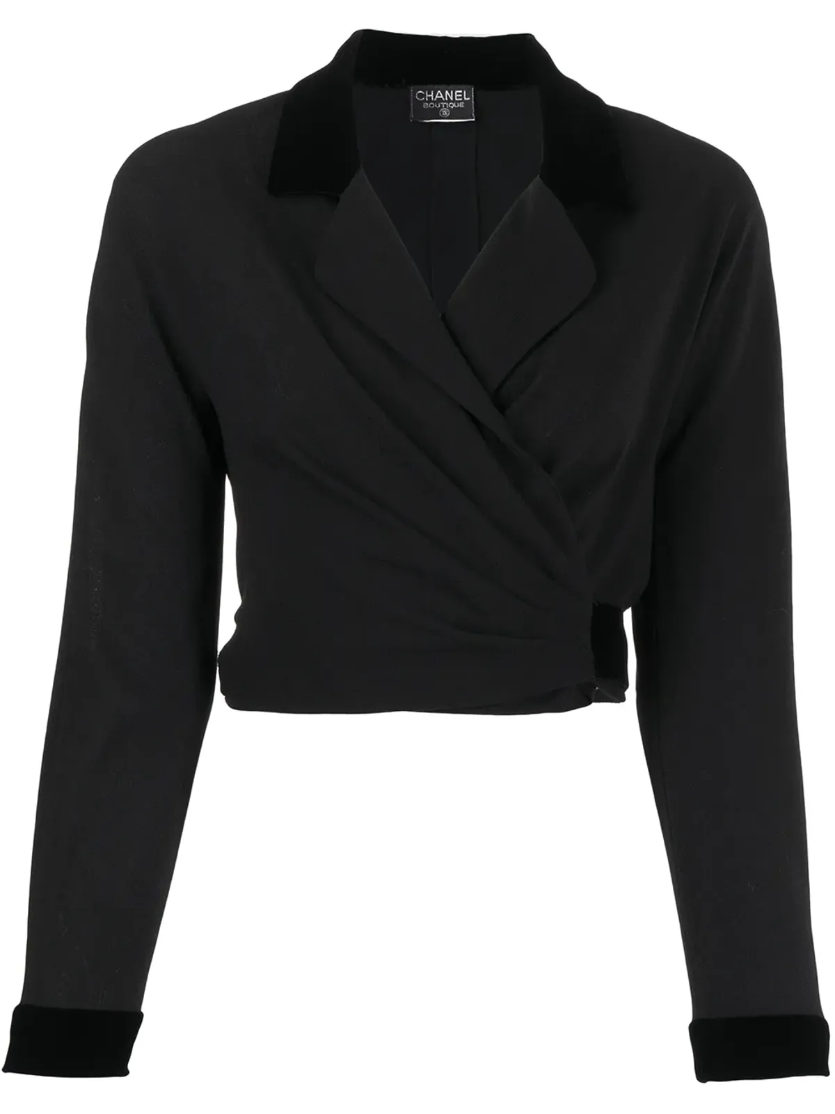 CHANEL Pre-Owned 1992 cropped wrap blazer - Black - 画像1