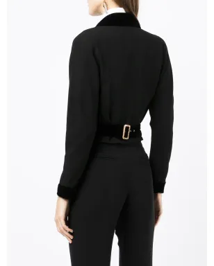 CHANEL Pre-Owned 1992 cropped wrap blazer - Black - サムネイル4