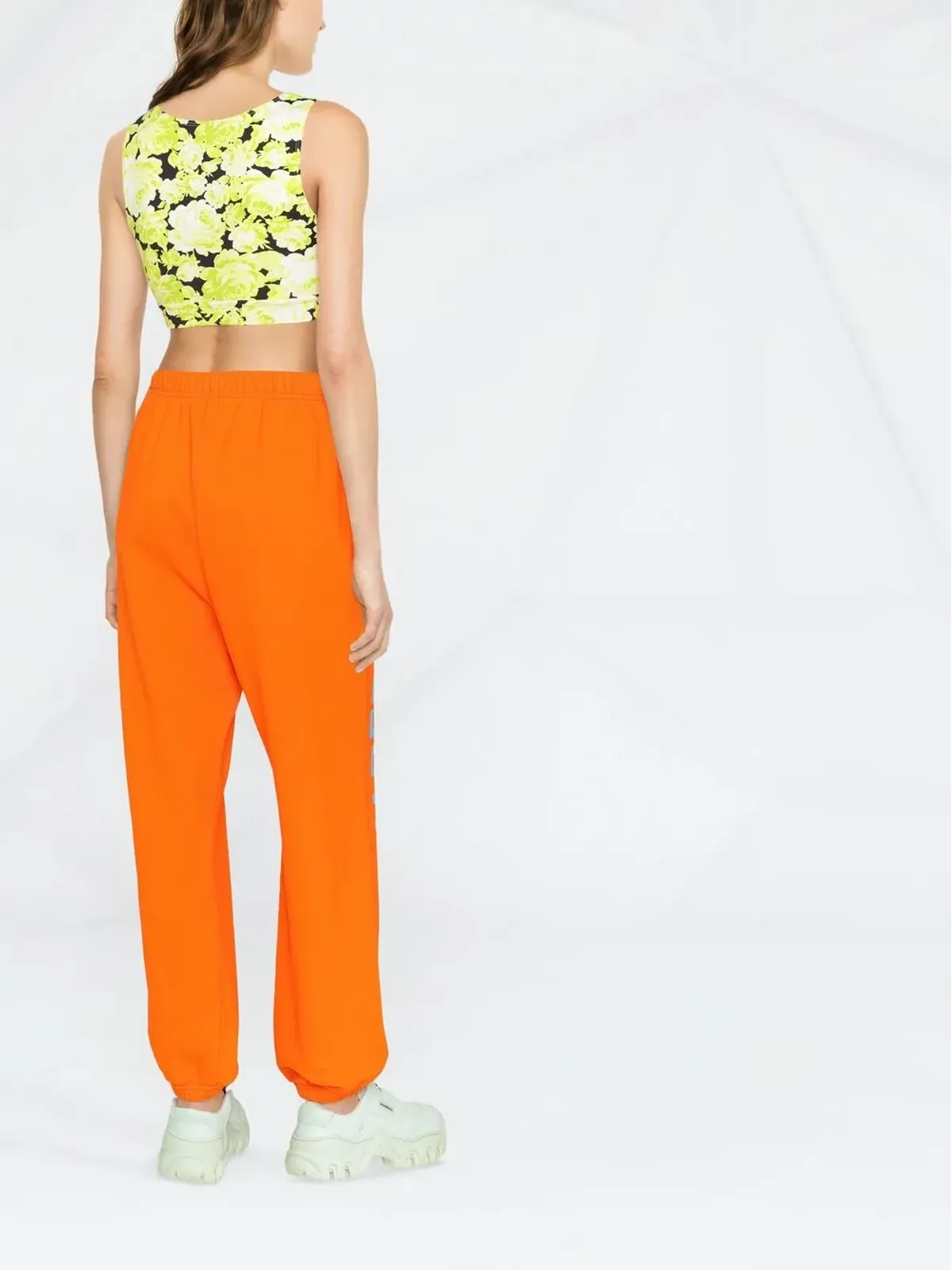 MSGM フローラルプリント クロップドベスト - グリーン - 画像4