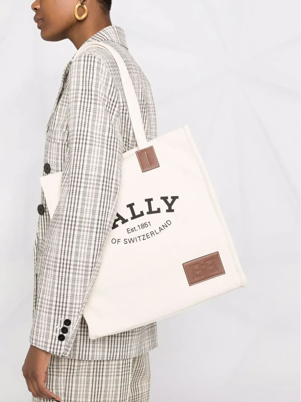 Bally Crystalia ロゴプリント トートバッグ - 画像3