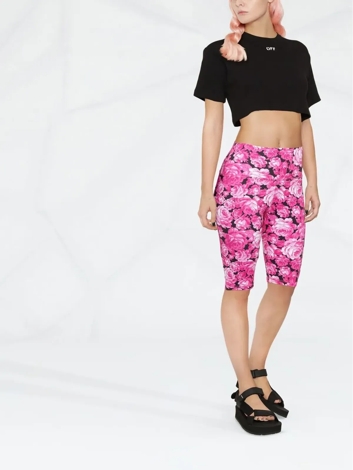 MSGM フローラルプリント サイクリングショーツ - ピンク - 画像2