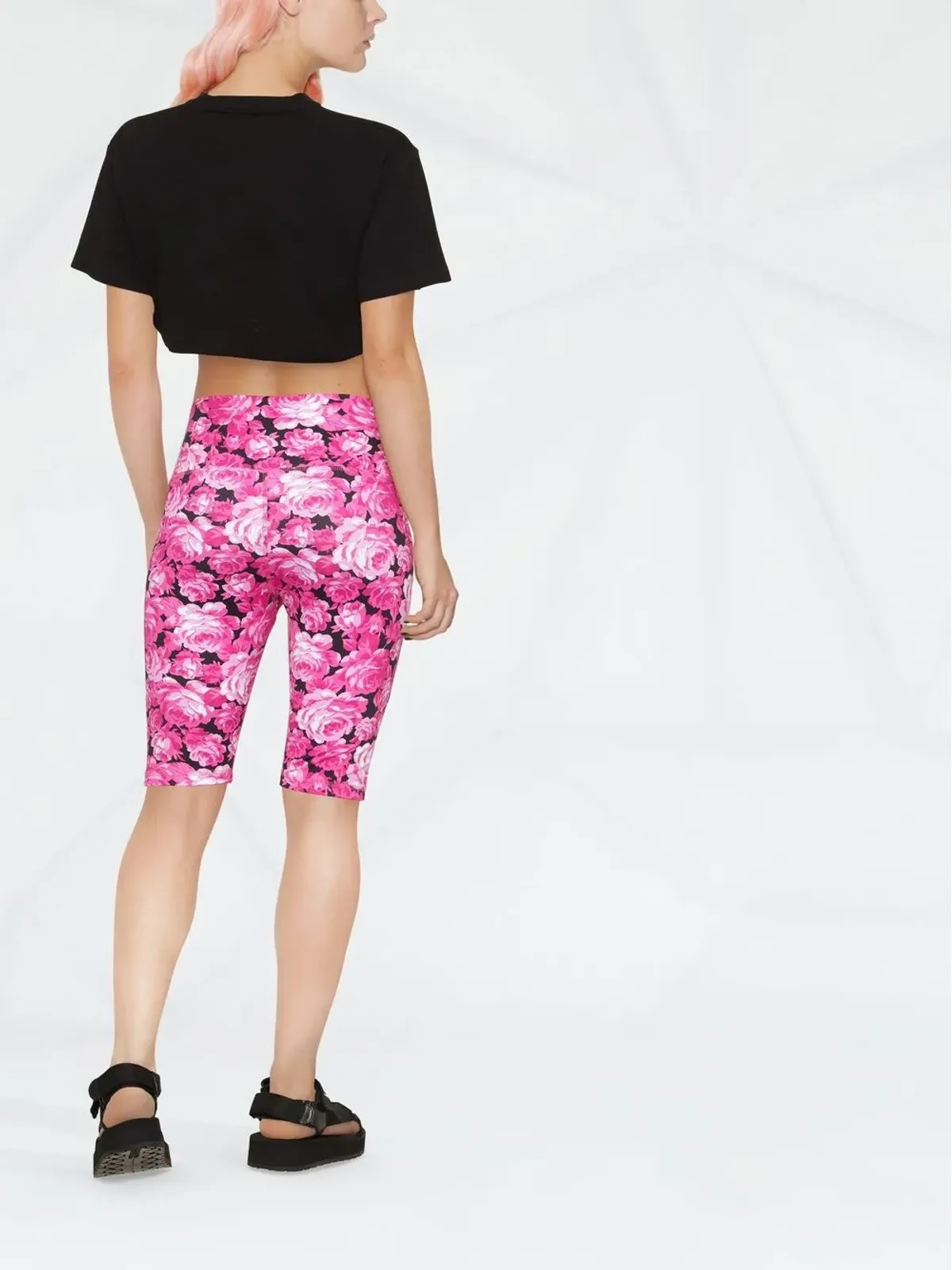 MSGM フローラルプリント サイクリングショーツ - ピンク - 画像3