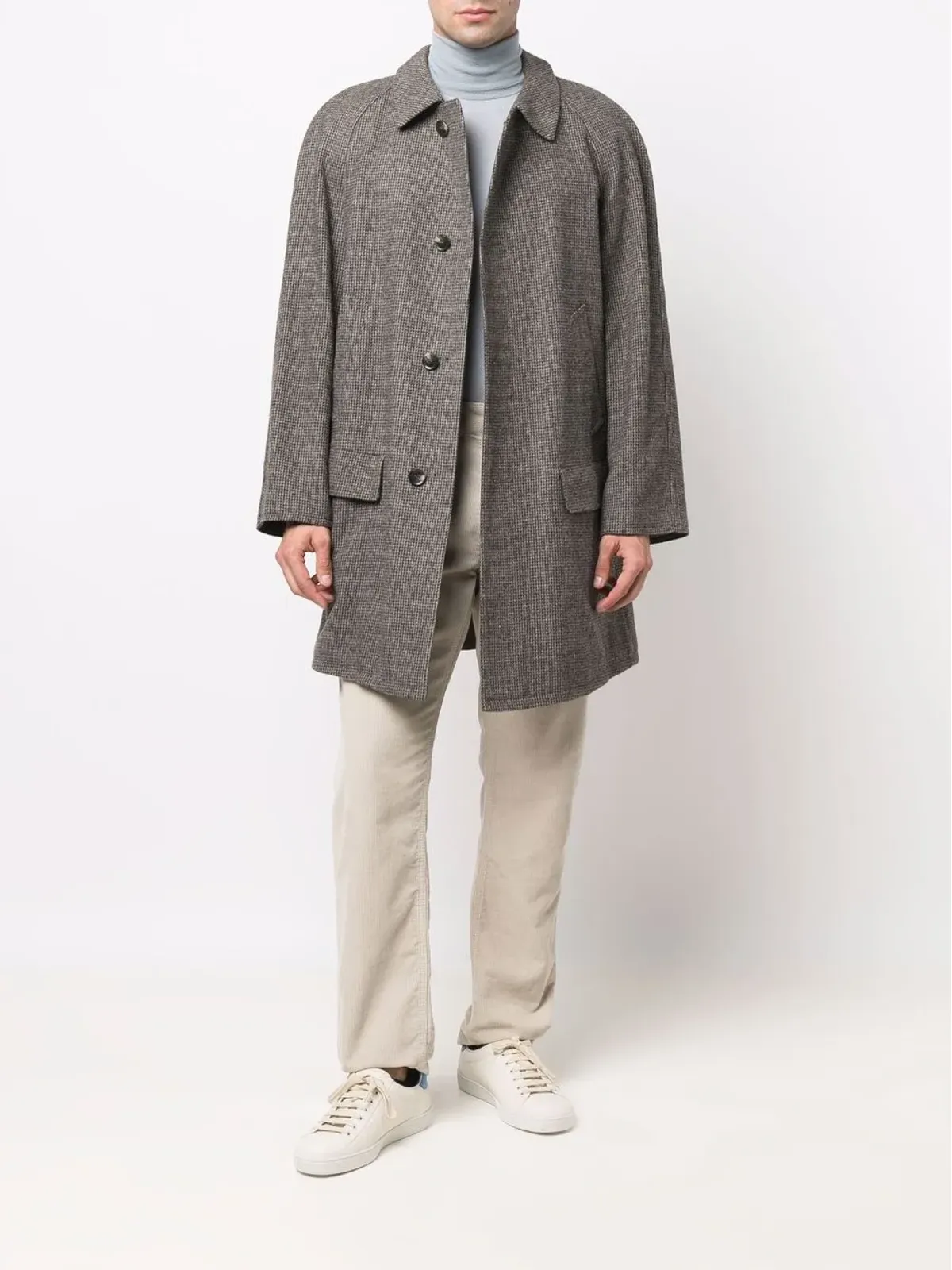 A.N.G.E.L.O. Vintage Cult 1990s mélange-effect single-breasted coat - Grey - 画像2