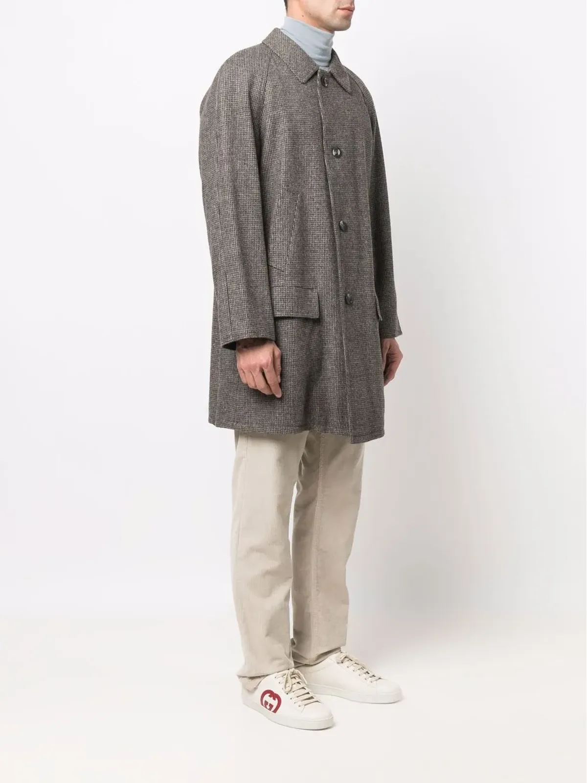 A.N.G.E.L.O. Vintage Cult 1990s mélange-effect single-breasted coat - Grey - 画像3