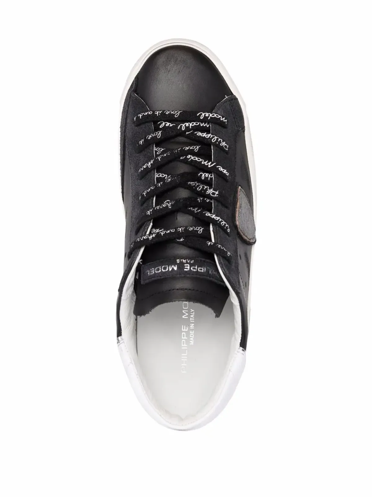 Philippe Model Paris トライアングルパッチ レースアップスニーカー - 画像4