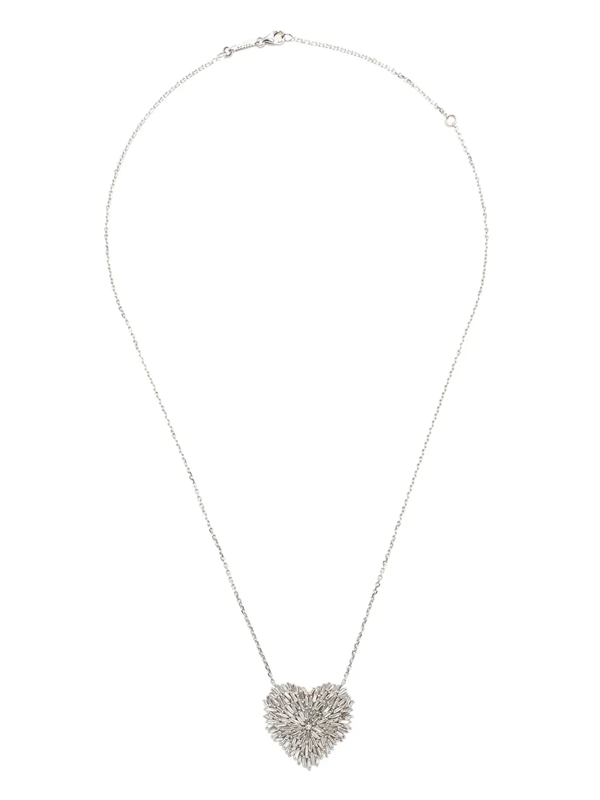 Suzanne Kalan ハートダイヤモンド ネックレス 18ktホワイトゴールド - 画像1