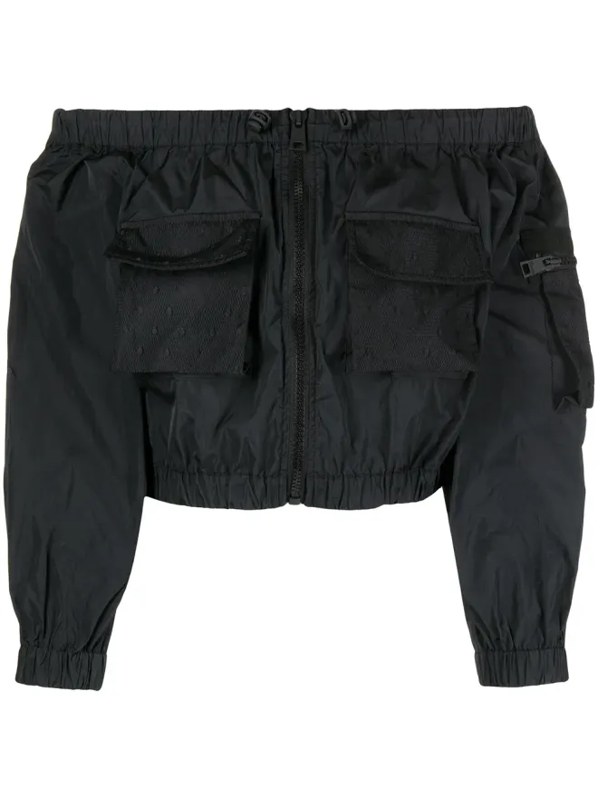 RED Valentino RED Valentino オフショルダー クロップド ジップアップ ジャケットの商品画像