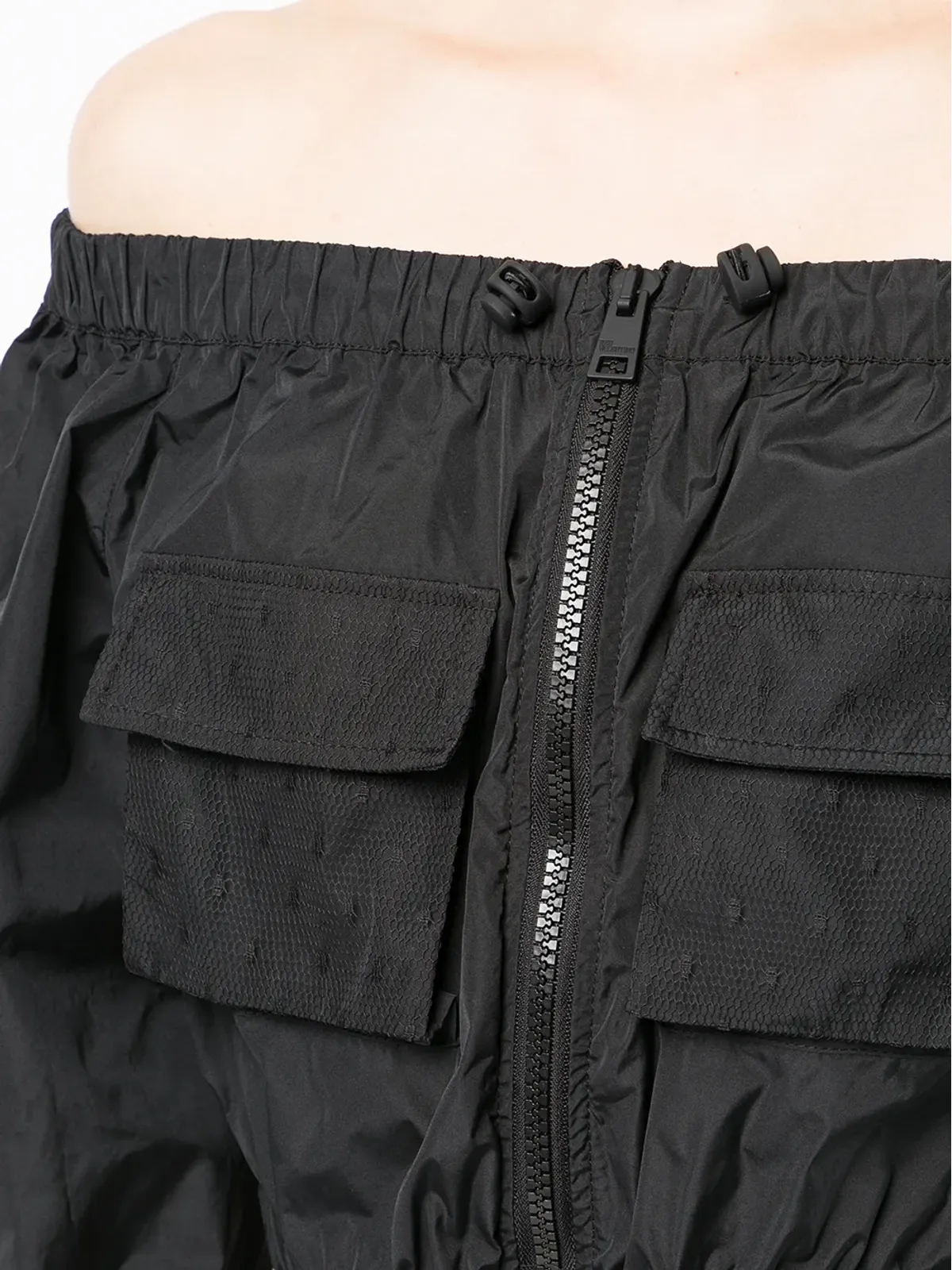 RED Valentino オフショルダー クロップド ジップアップ ジャケット - 画像5