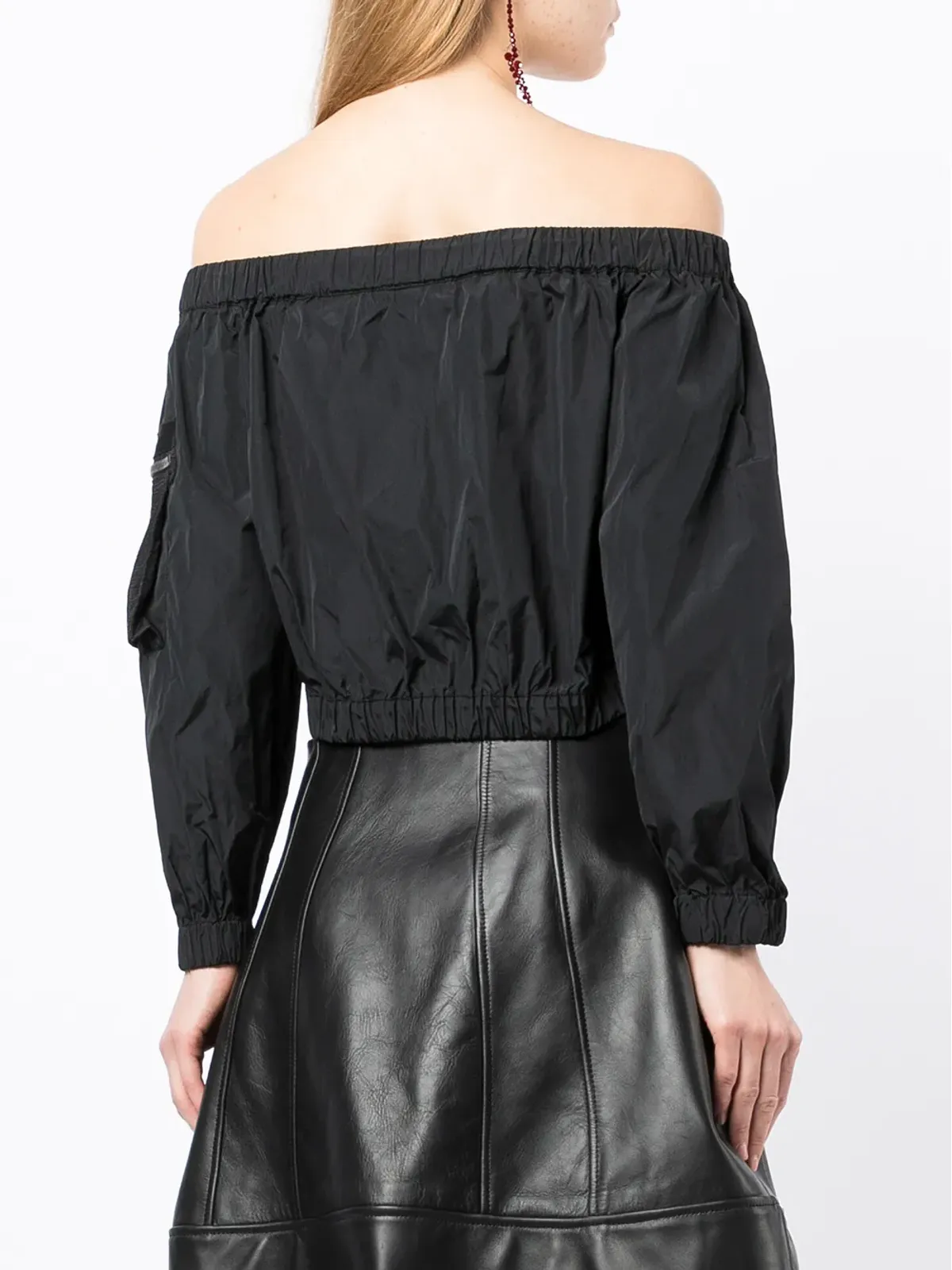 RED Valentino オフショルダー クロップド ジップアップ ジャケット - 画像4
