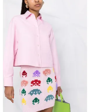 Stella McCartney エイリアン・インターシャ編みミニスカート - ピンク - サムネイル3