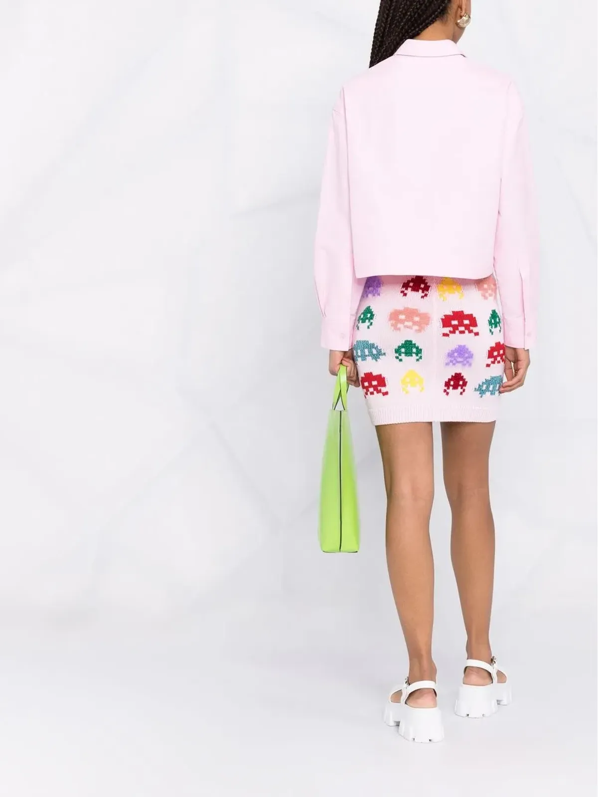 Stella McCartney エイリアン・インターシャ編みミニスカート - ピンク - 画像4