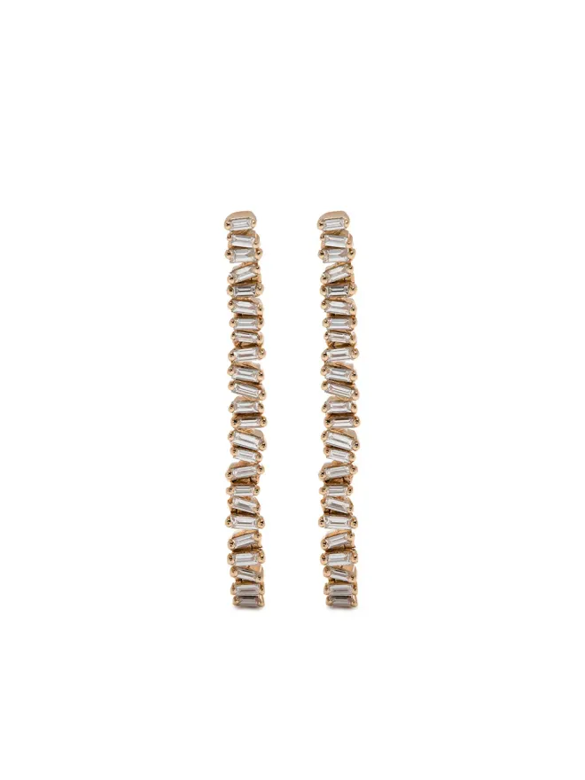 Suzanne Kalan Suzanne Kalan 18kt ローズゴールド ベビー・テニス ダイヤモンド イヤリングの商品画像
