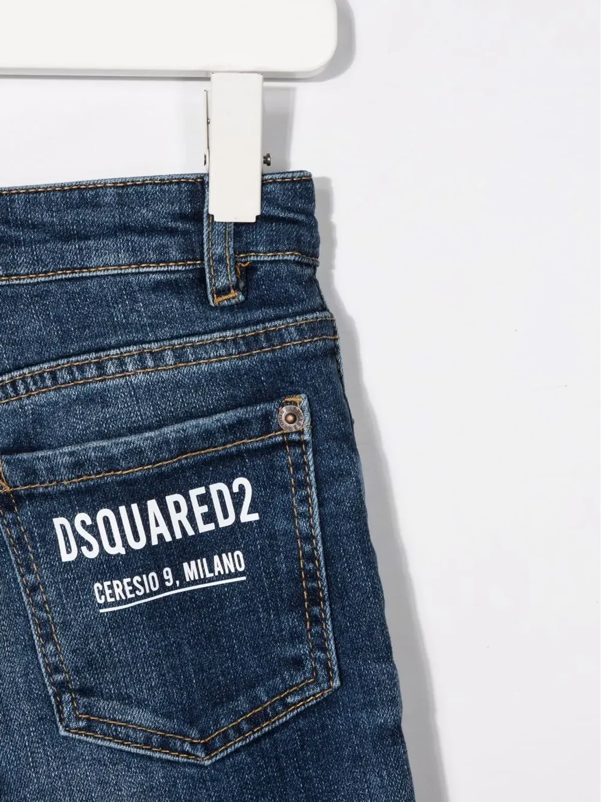 DSQUARED2 KIDS 石洗いストレートジーンズ ブルー - 画像3
