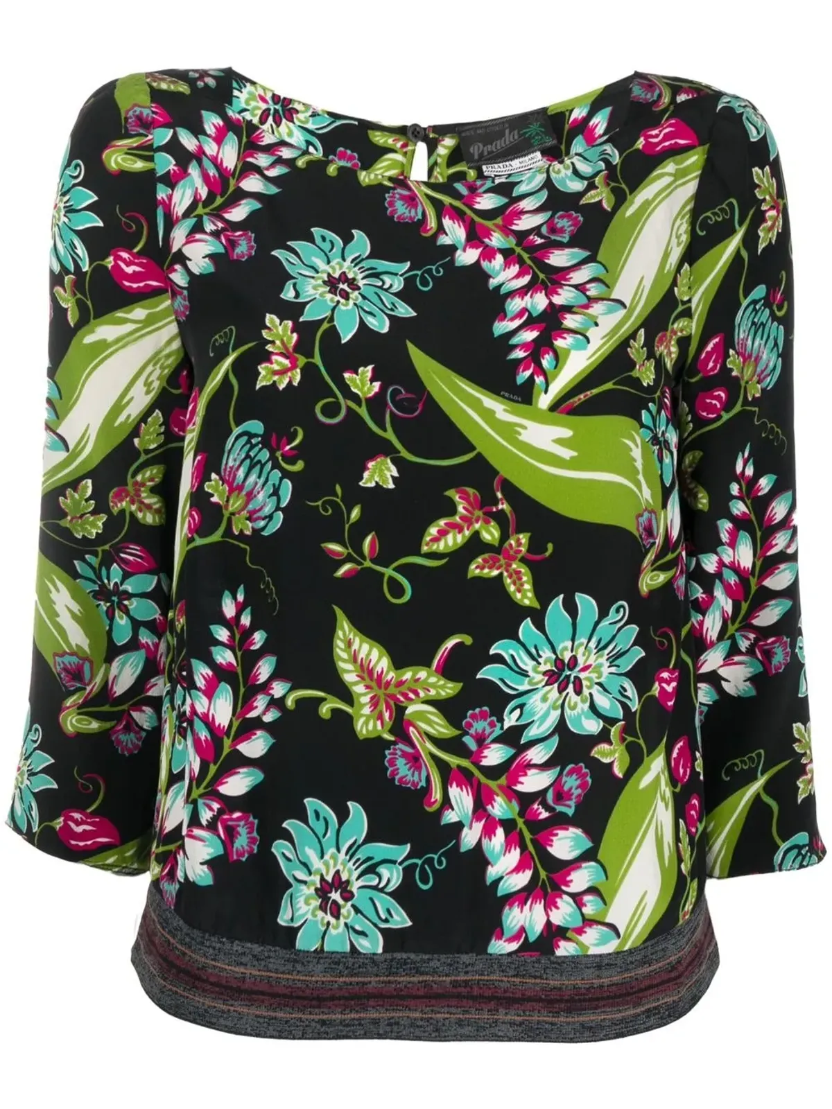 Prada Pre-Owned 花柄プリント シルクトップス - 画像1