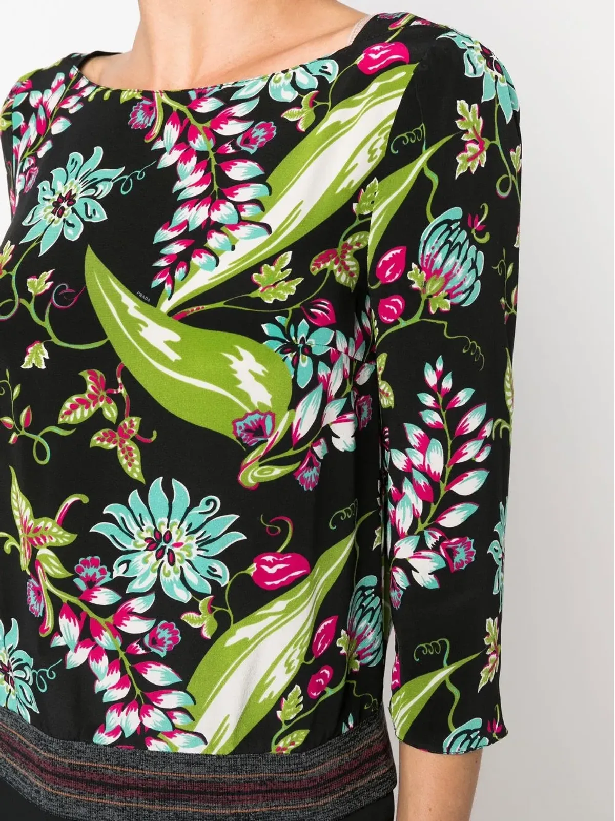 Prada Pre-Owned 花柄プリント シルクトップス - 画像5
