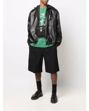 Prada デボスドロゴ フード付き レザージャケット - サムネイル2