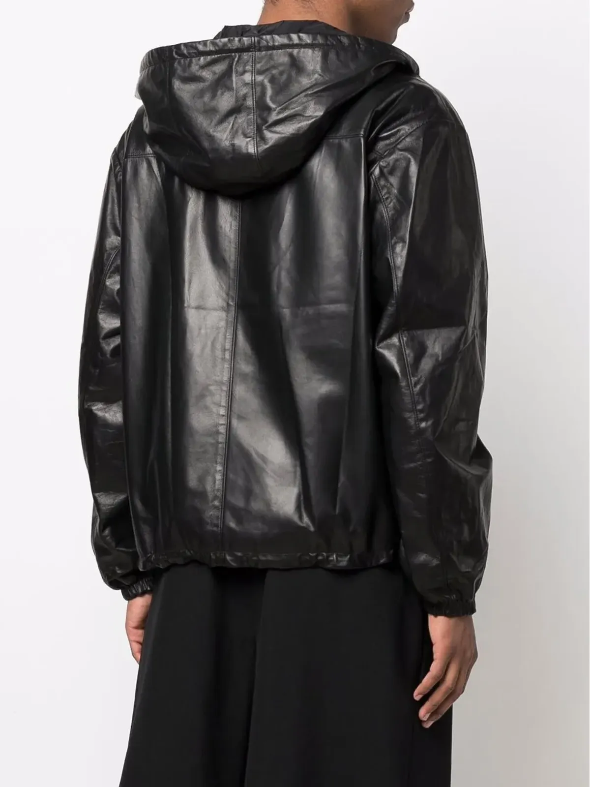 Prada デボスドロゴ フード付き レザージャケット - 画像4