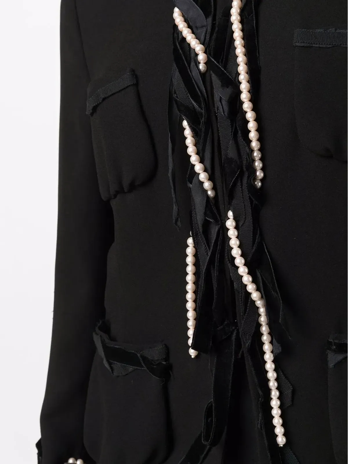 Moschino Pre-Owned 1990s pearl-embellished single-breasted jacket - ブラック - 画像5