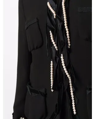 Moschino Pre-Owned 1990s pearl-embellished single-breasted jacket - ブラック - サムネイル5
