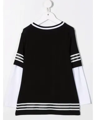 DSQUARED2 KIDS ロゴプリント レイヤードTシャツ ブラック - サムネイル2