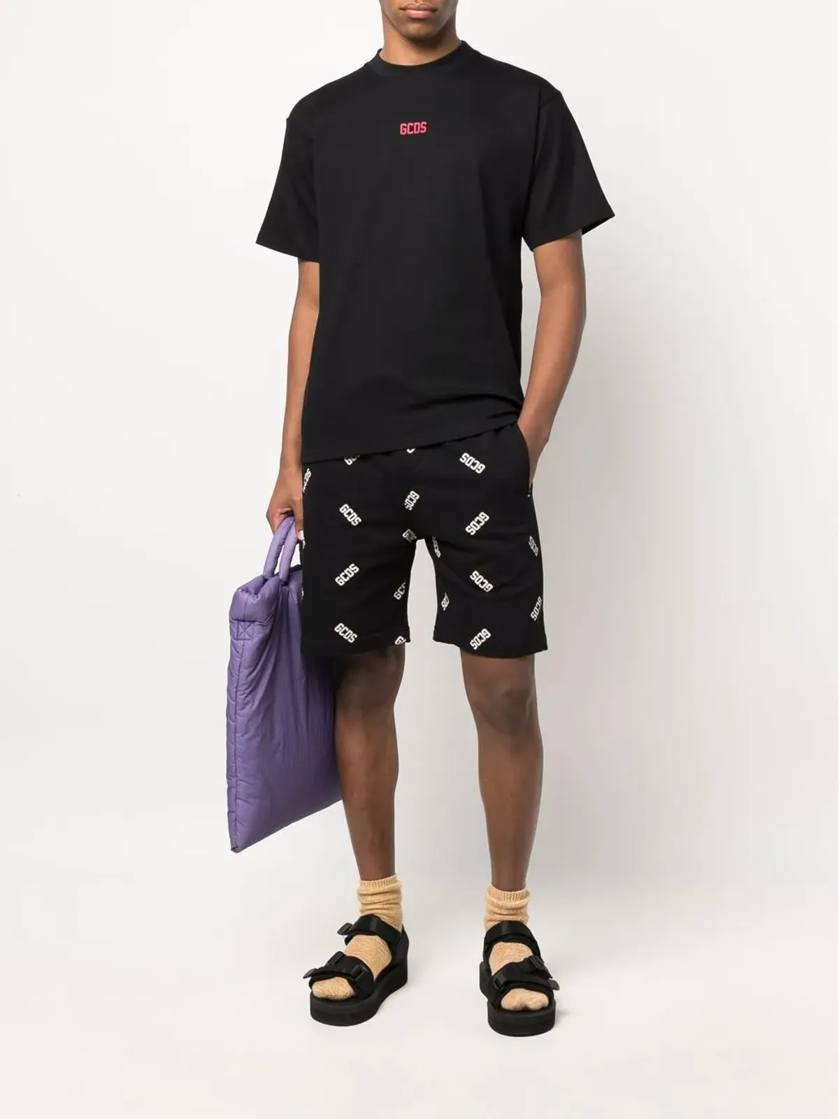 GCDS ロゴプリント コットン Tシャツ - 画像2