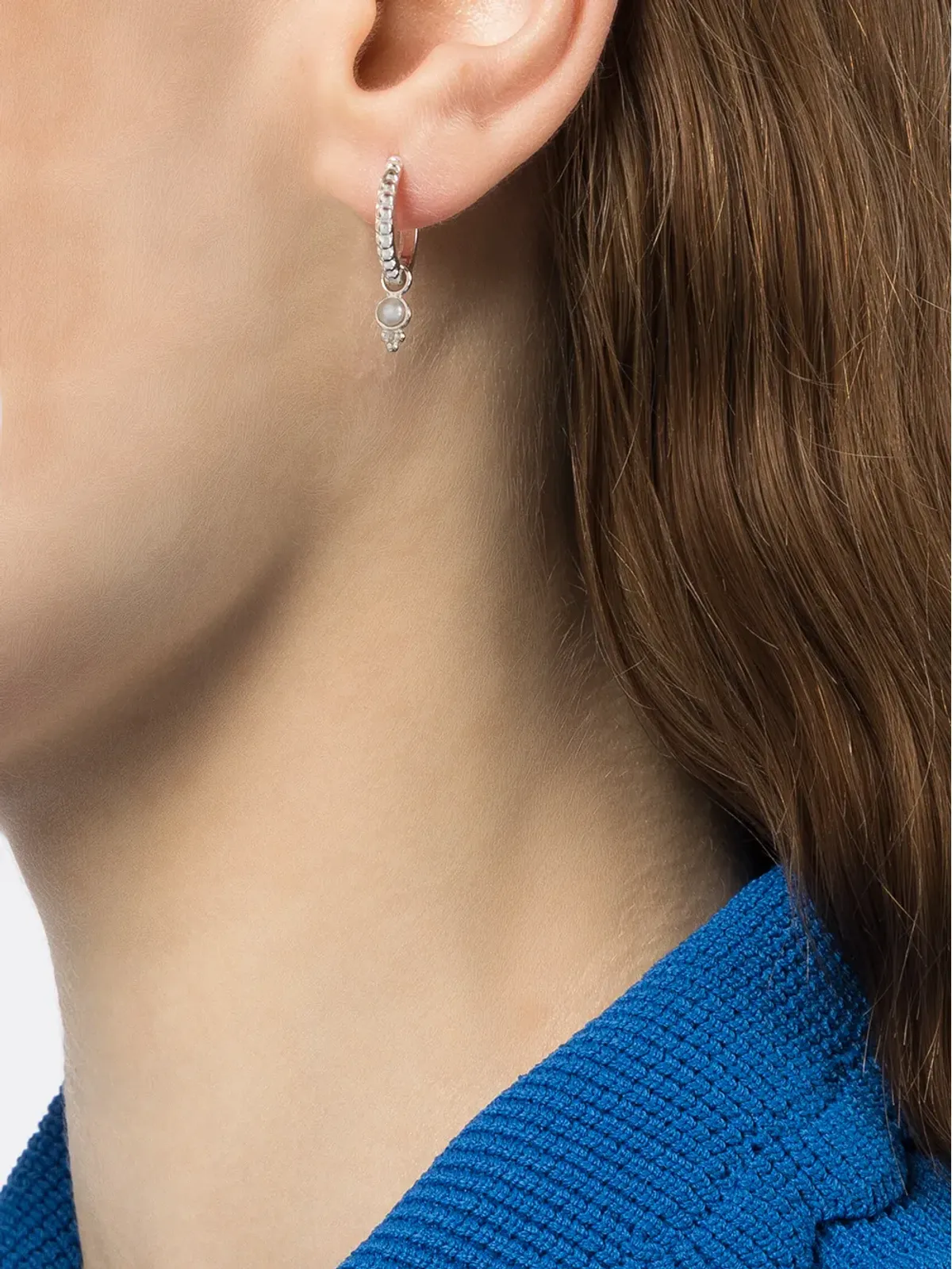 DOWER AND HALL Dotty Pearlチャームフープピアス - 画像2