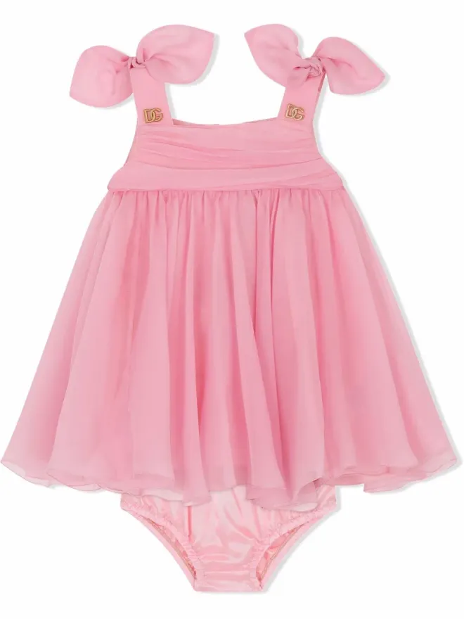Dolce & Gabbana Kids Dolce & Gabbana Kids シルクチュール エンパイアラインドレスの商品画像