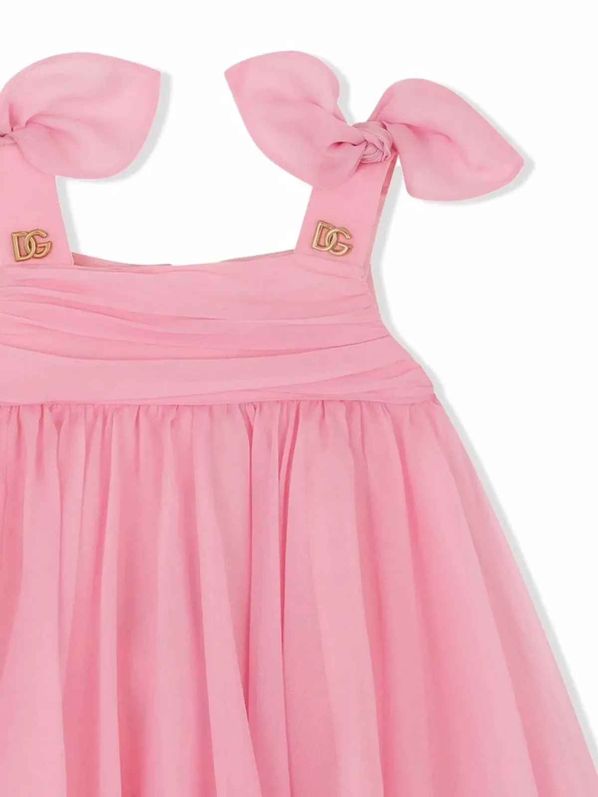 Dolce & Gabbana Kids シルクチュール エンパイアラインドレス - 画像4