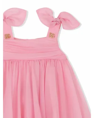 Dolce & Gabbana Kids シルクチュール エンパイアラインドレス - サムネイル4