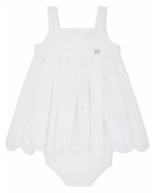 Dolce & Gabbana Kids ブロderie-anglaise ポプリン ドレスとブルマー セット - White - サムネイル1