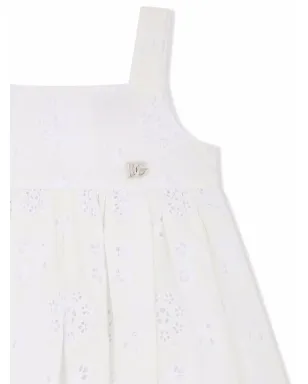 Dolce & Gabbana Kids ブロderie-anglaise ポプリン ドレスとブルマー セット - White - サムネイル4