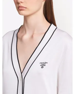 Prada Vネック シルクカーディガン - サムネイル5
