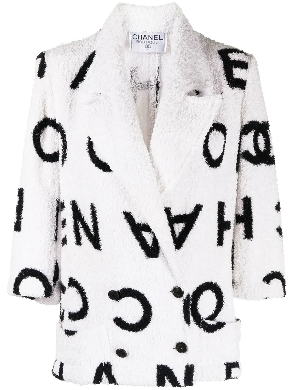 CHANEL 1990年代 ビンテージ ロゴプリント ダブルブレスト ジャケット - 画像1