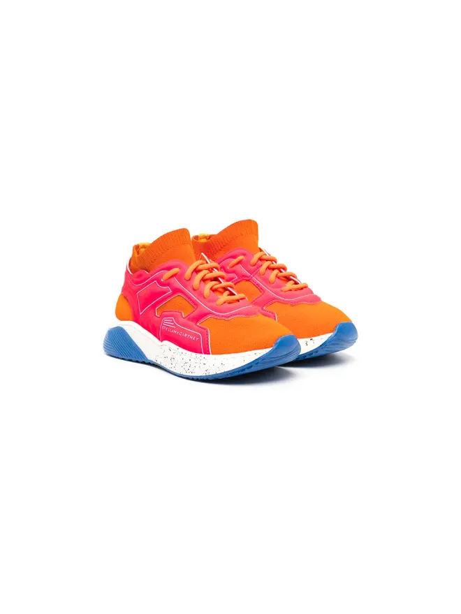 Stella McCartney Kids Stella McCartney Kids カラー ブロック ソックスタイルスニーカー - Orangeの商品画像
