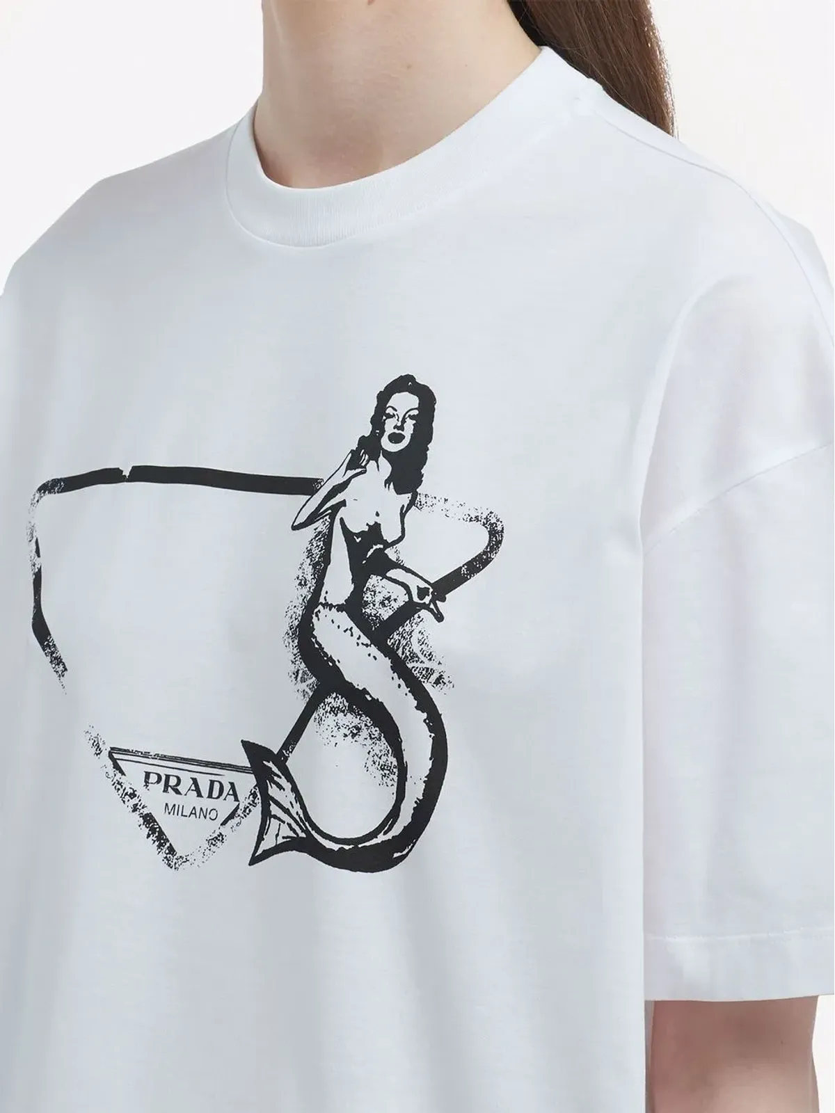 Prada マーメイドプリント ジャージーTシャツ - 画像5