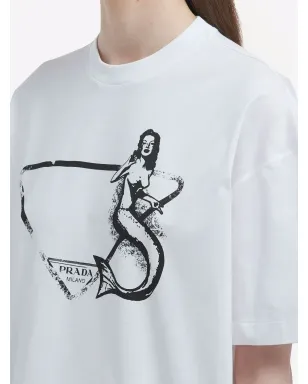 Prada マーメイドプリント ジャージーTシャツ - サムネイル5